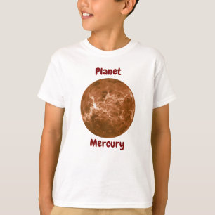 Children's t-shirt design with planet names