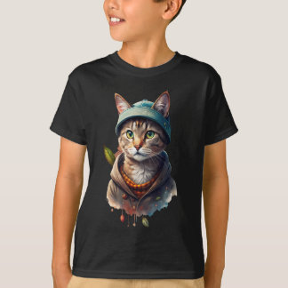 Children's t-shirt with a print of a cat in a hat