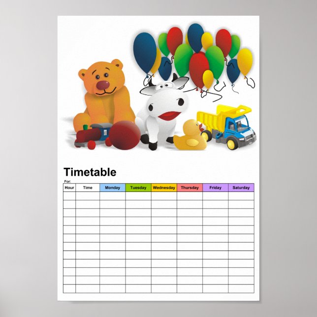 Children's toy / Timetable Poster (Front)