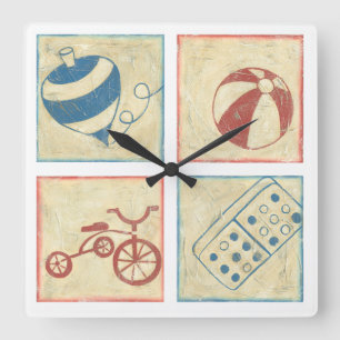 Children's Toys by Chariklia Zarris Square Wall Clock