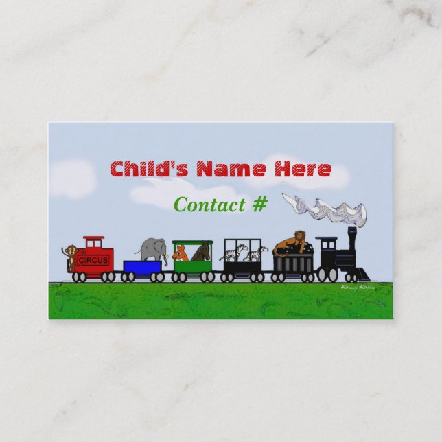 Children's Train Calling Card (Front)