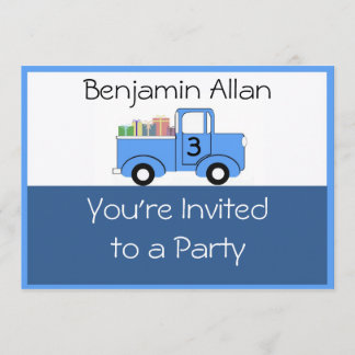 Children's Truck Birthday Invitation