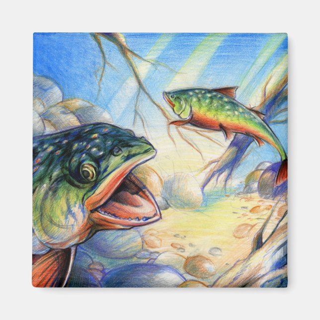 Children's Winning Artwork: brook trout Magnet (Front)