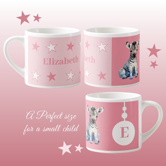 Children's zebra mug personalised name pink (Creator Uploaded)