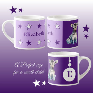 Children's zebra mug personalised name purple
