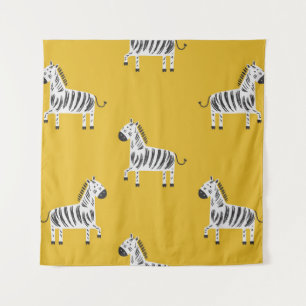 Children's Zebra: Seamless Fun Pattern Tapestry
