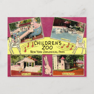 Children's Zoo, Bronx Zoo, NY Vintage Postcard