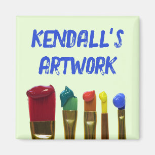 Childs Artwork Paintbrush Painting Custom Magnet