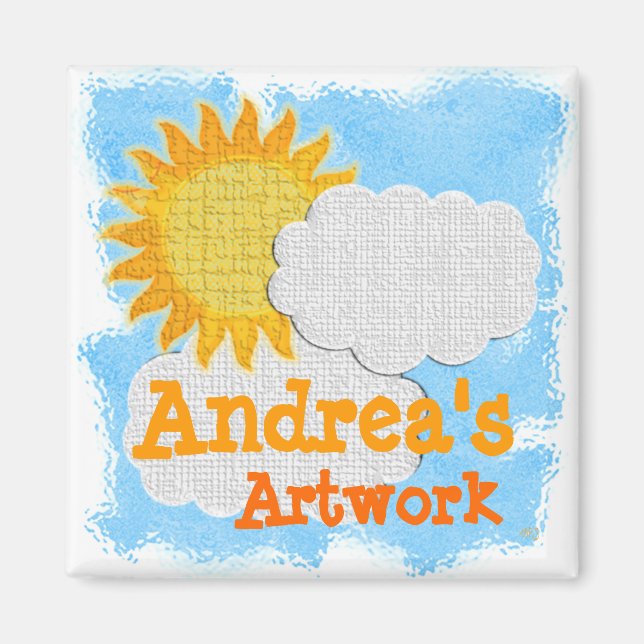 Childs Artwork (personalise) Magnet (Front)