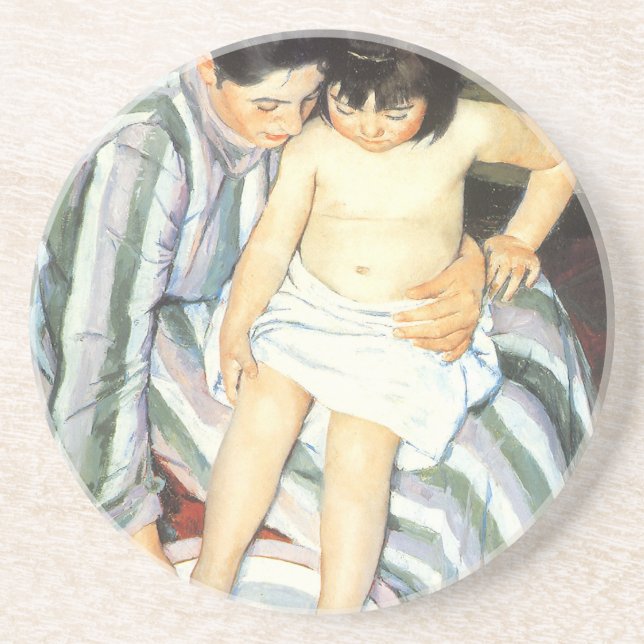 Child's Bath by Mary Cassatt Vintage Impressionism Coaster (Front)