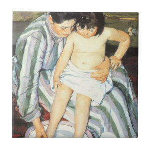 Child's Bath by Mary Cassatt Vintage Impressionism Tile