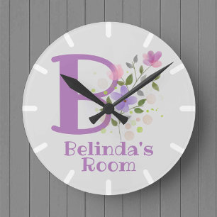Childs Bedroom Clock Design with Name & Initial
