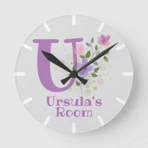 Childs Bedroom Clock with Name & Initial