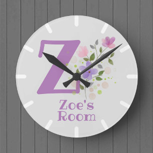 Child's Bedroom Clock with Name Zoe