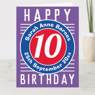 Child's Birthday Card with Age, Name, & Date