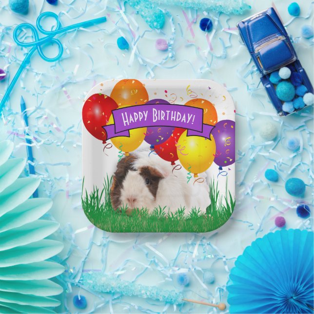 Child's Birthday Cute Guinea Pig Pet Animal Theme  Paper Plate (Party)