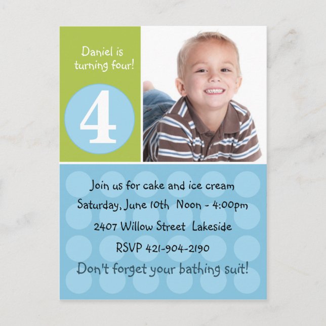 Childs Birthday Party Invitation (Front)