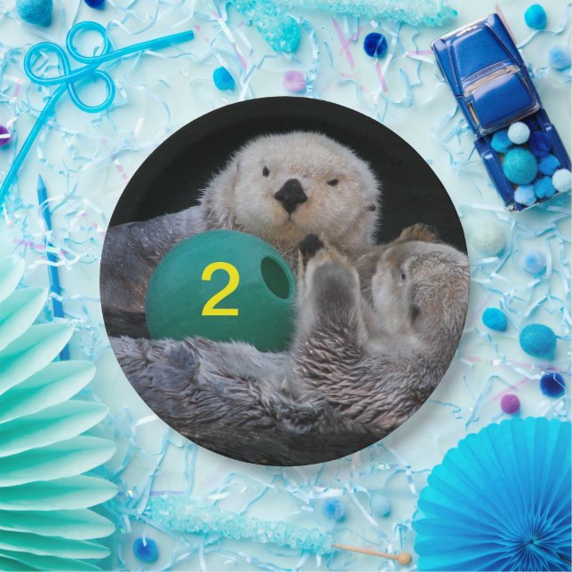 Child's Birthday Sea Otters Paper Plate (Party)