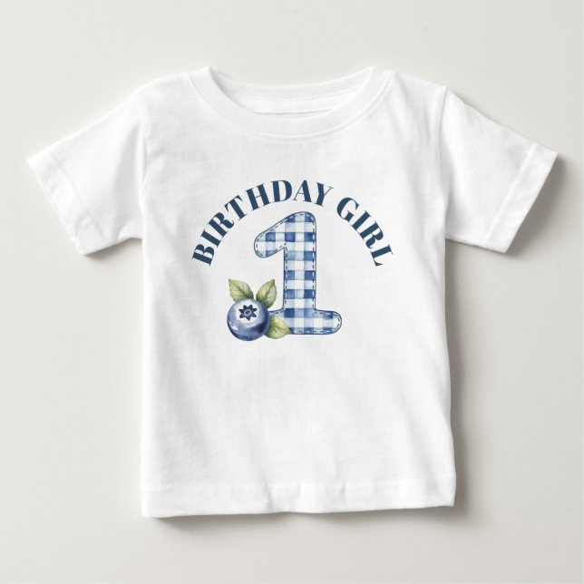 Child's Blueberry Berry First Birthday Baby T-Shirt (Front)
