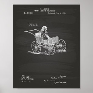 Child's Carriage 1889 Patent Art Chalkboard Poster