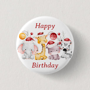 Child's Christmas Birthday Party 3 Cm Round Badge