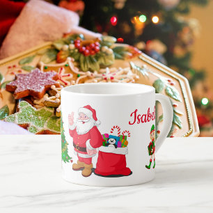Child's Christmas Cup Add Name Santa and Tree
