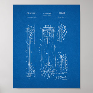 Child's Coaster - Skateboard Patent - Blueprint Poster