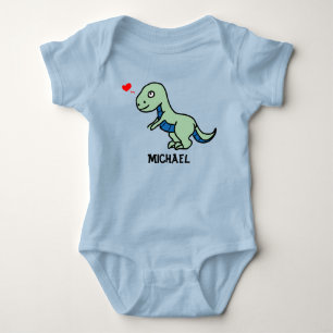Child's Drawing of a T-Rex Baby Bodysuit