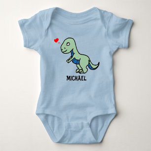 Child's Drawing of a T-Rex Baby Bodysuit