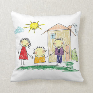 Child's drawing of your child. Personalized name Cushion