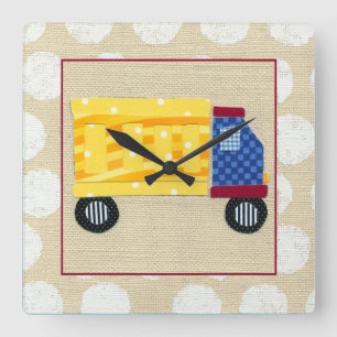 Child's Dump Truck by Chariklia Zarris Square Wall Clock