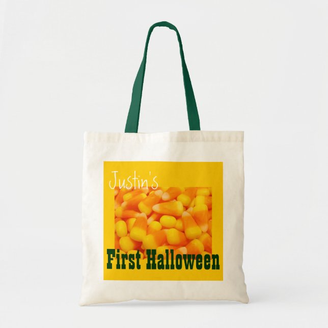 Childs First Halloween bags Candy Corn Custom Name (Front)