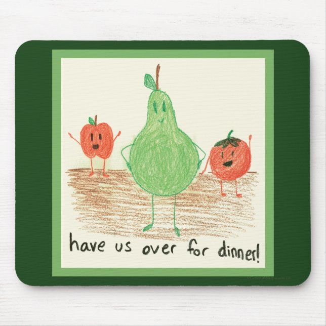 Child's Food Art, Green Mouse Pad (Front)