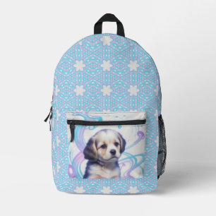 Child's Galaxy Blue Puppy, Printed Backpack