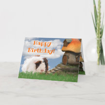 Child's Happy Birthday Guinea Pig Mushroom House