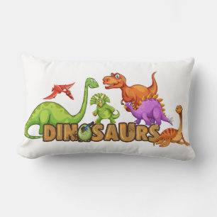 Child's Lumber Cushion - Colourful Dinosaur's