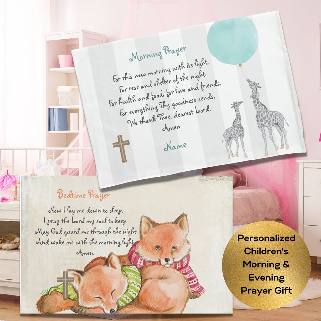 Childs Morning and Evening Prayer Personalised Pillowcase (Creator Uploaded)