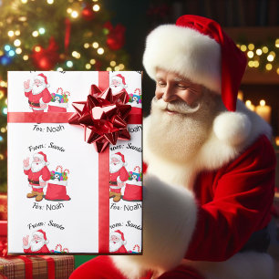 Child's NAME From Santa Claus Classic Christmas Wrapping Paper