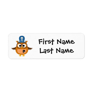 Child's Name Labels with Pirate Owl to Personalise