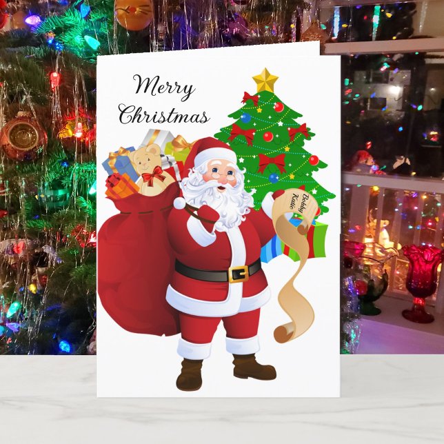 Child's Name Santa Claus's Nice List Personalise Holiday Card (Creator Uploaded)