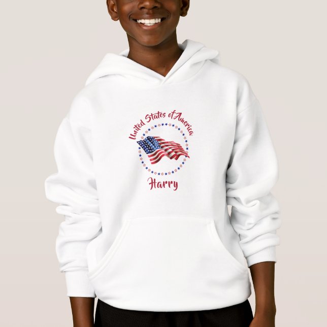 Child's Patriot, USA Flag, With Name, (Front)