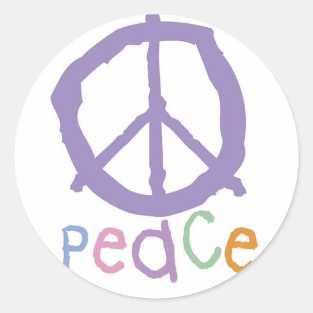 Child's Peace Sign Classic Round Sticker (Front)