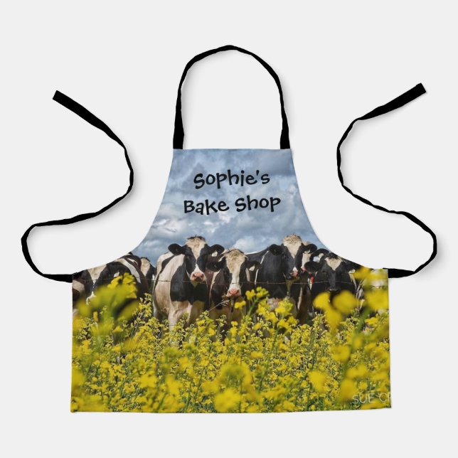 Child's Personalised Holstein Cows Apron (Front)