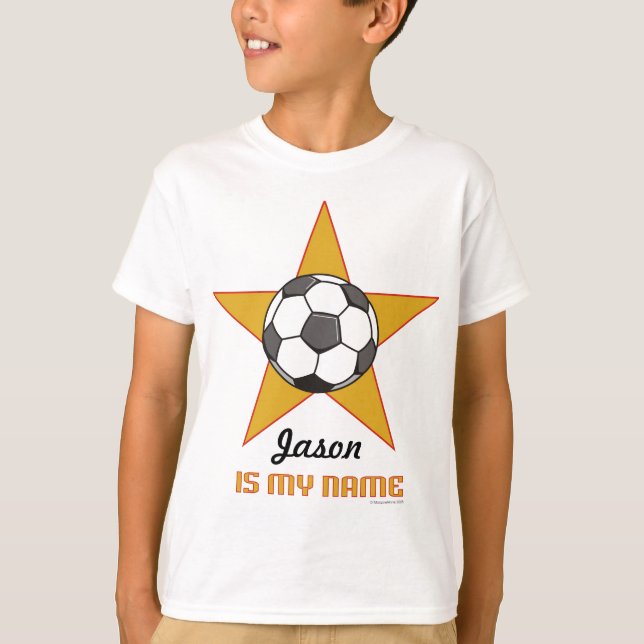 Child's Personalised Soccer Star T-shirt (Front)