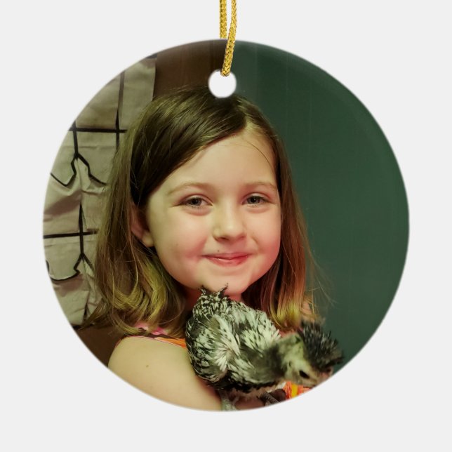 Child's Photo Christmas Ceramic Tree Decoration (Front)