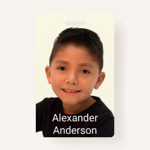 Child's Photo Name Tag Personalise Badge ID Badge