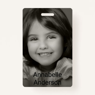 Child's Photo Name Tag Personalize ID Badge