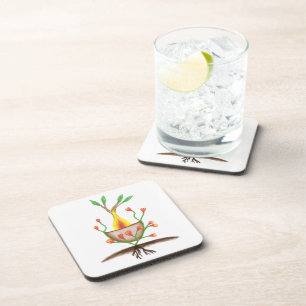 Child's Plant Art Coaster