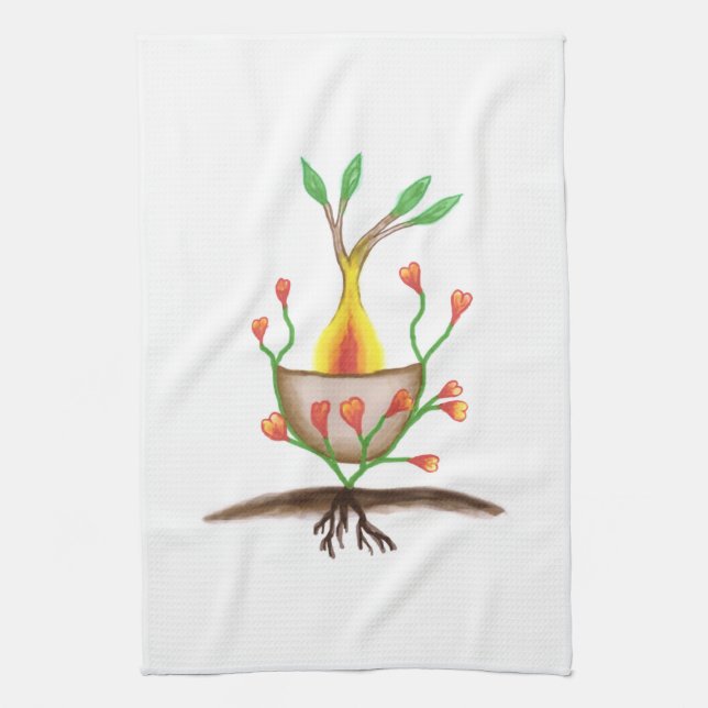 Child's Plant Art Tea Towel (Vertical)