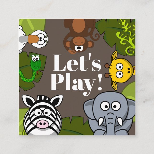 Child's Playdate Fun Animals Card (Front)